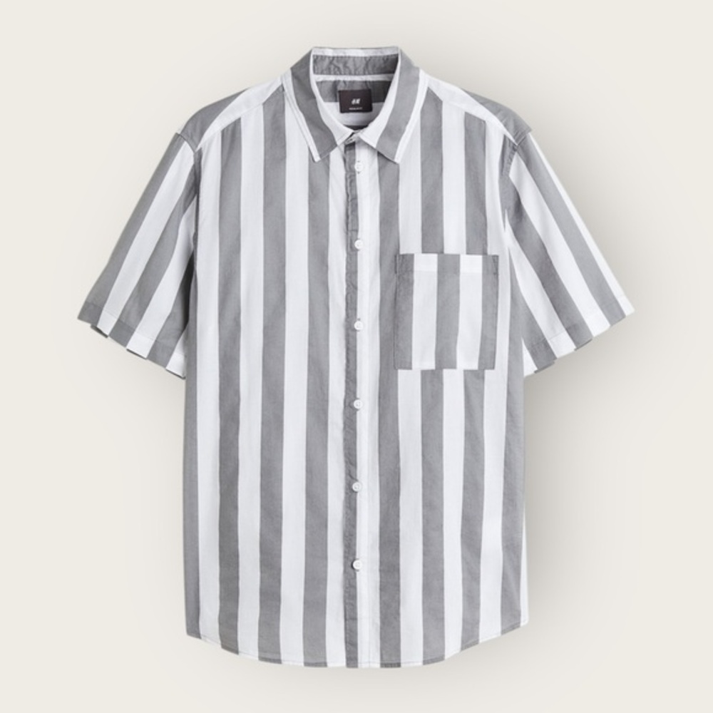 H&M Men's Regular Fit Short-Sleeve Shirt